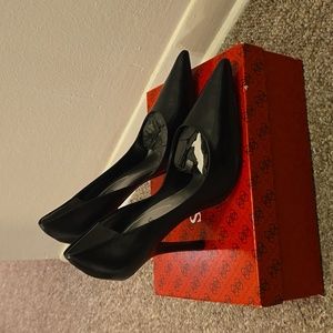 Guess Black Leather Heels